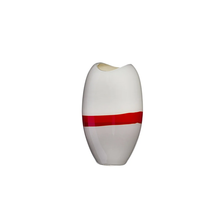 Ellisse White Red Grey Vase