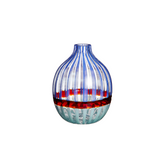 Singleflower Blue Multicolor Stripes Vase - Carlo Moretti | 